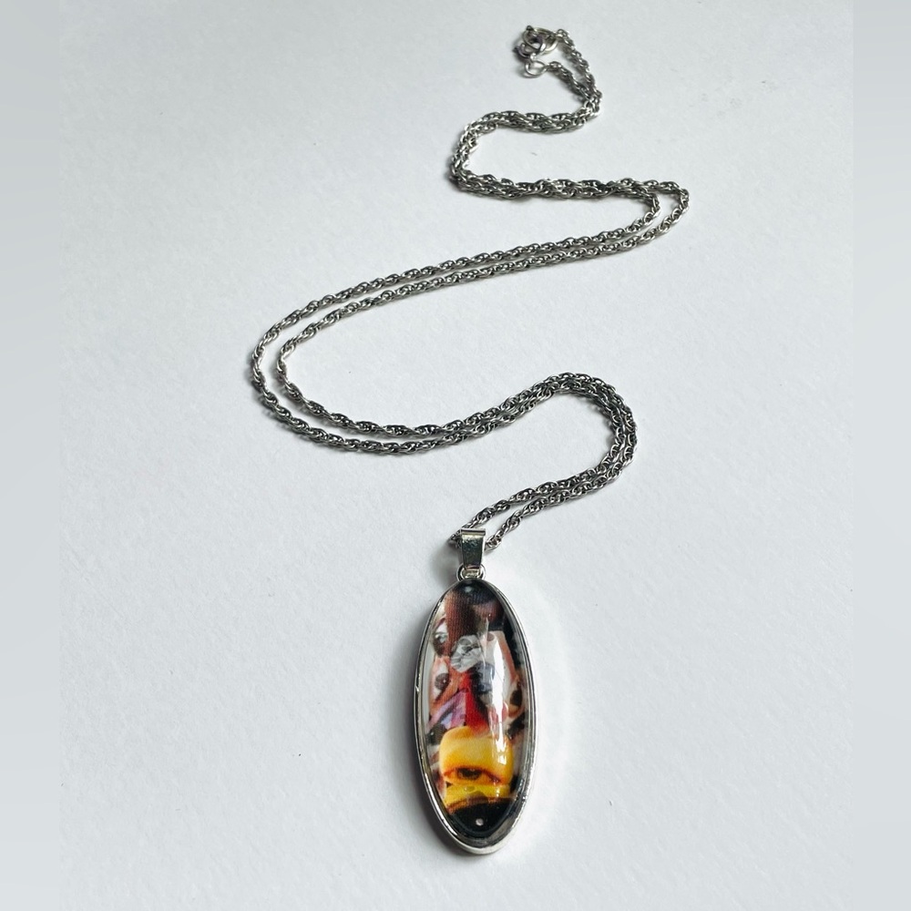 Artisan One Of A Kind Silver Eyes Art Necklace